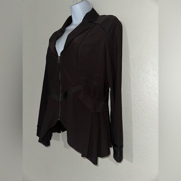 Deca De Vous a Nous Gothic Steampunk Vesta Banou Brown Jacket 2 NWOT - Picture 2 of 10